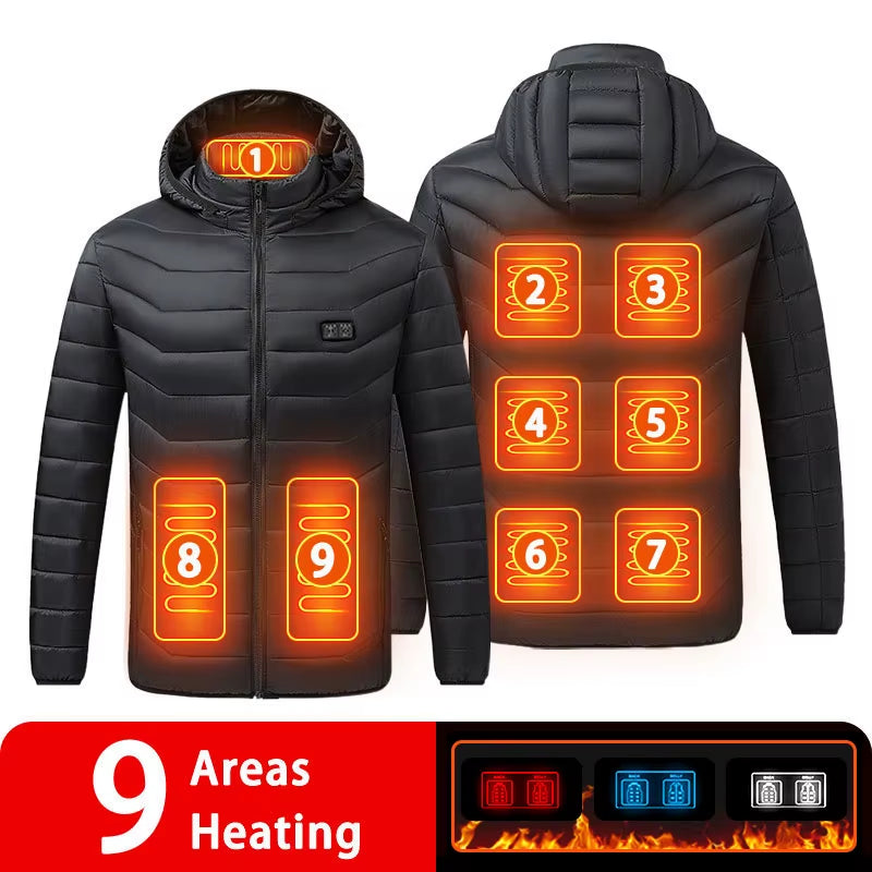 Ultimate 9-Zone Heated Jacket: Stay Warm This Winter with Our Unisex USB Heating Vest for Outdoor Adventures