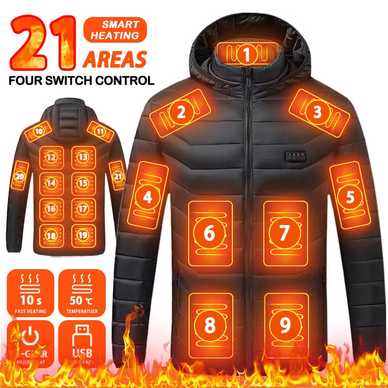 Ultimate 9-Zone Heated Jacket: Stay Warm This Winter with Our Unisex USB Heating Vest for Outdoor Adventures