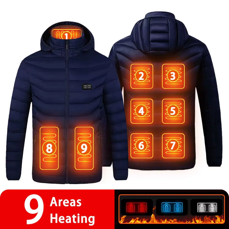 Ultimate 9-Zone Heated Jacket: Stay Warm This Winter with Our Unisex USB Heating Vest for Outdoor Adventures